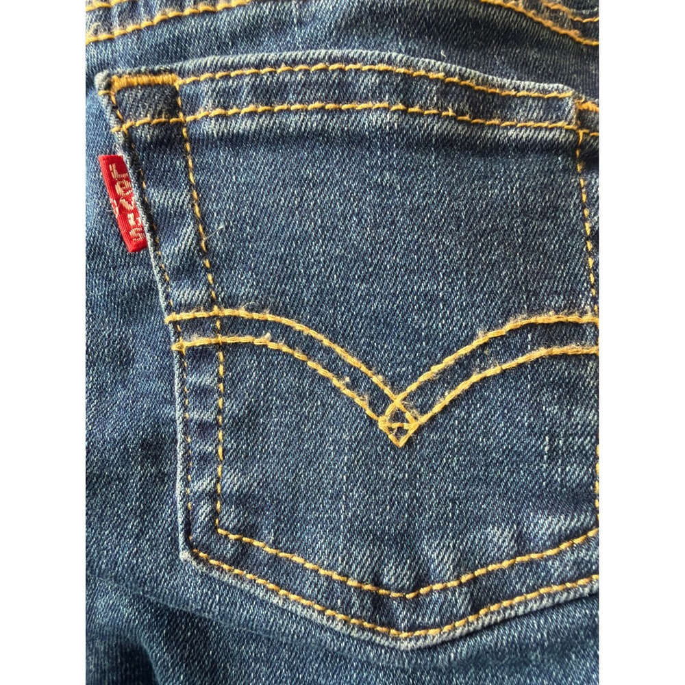NWOT Levis Toddler Boys Dark Wash Straight Leg Jeans Elastic Waist Size 4T - Picture 4 of 5